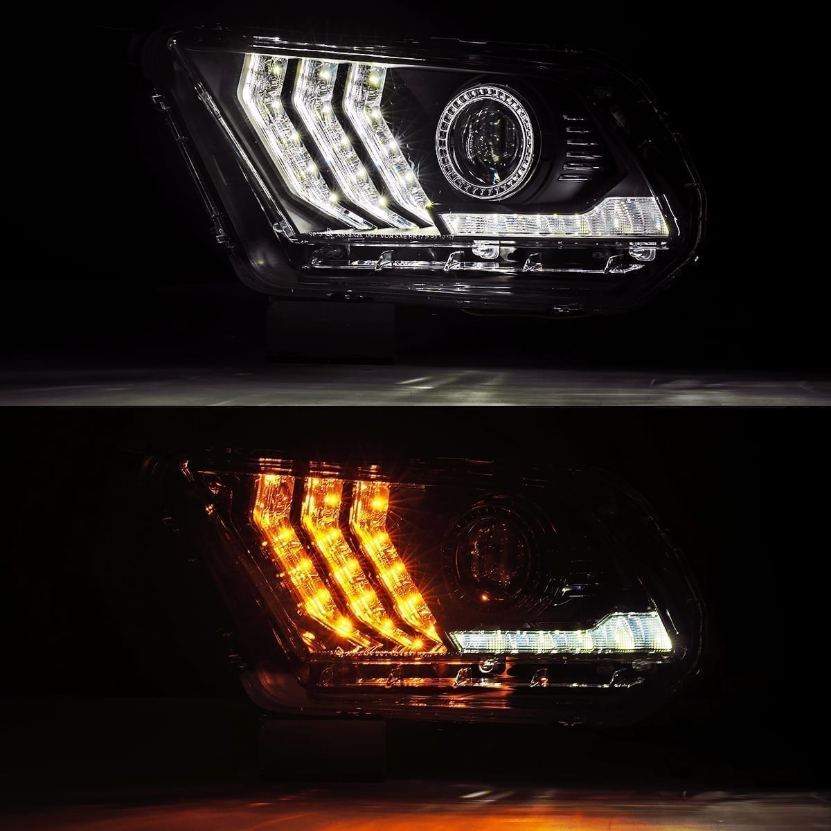 13-14 Ford Mustang LUXX-Series LED Projector Headlights Black - view 4