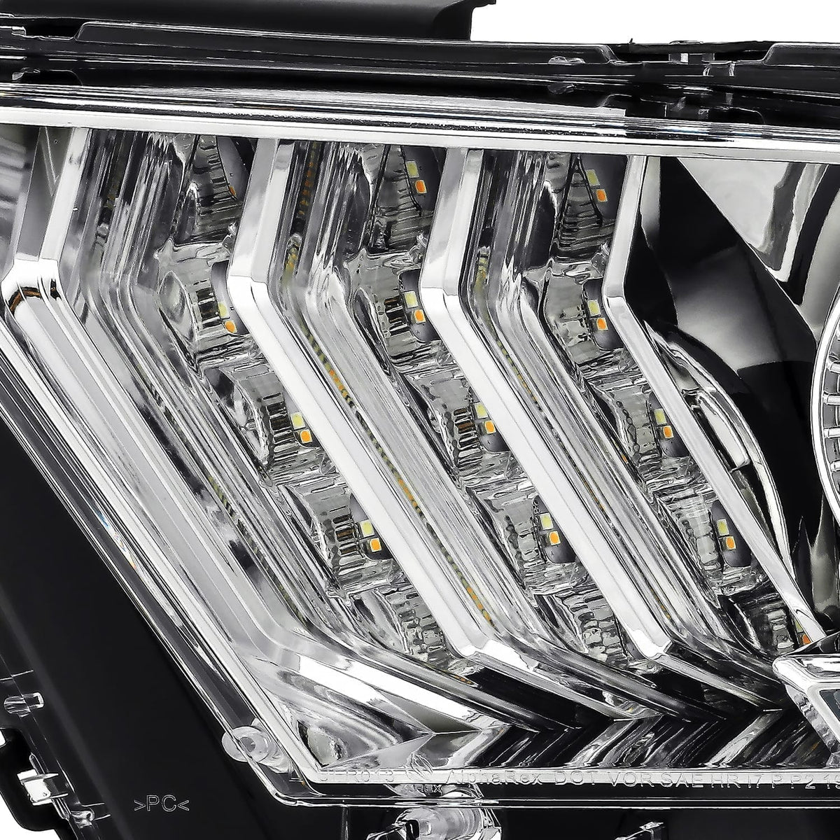 13-14 Ford Mustang LUXX-Series LED Projector Headlights Chrome - view 3