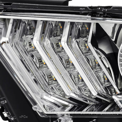 13-14 Ford Mustang LUXX-Series LED Projector Headlights Chrome - view 3