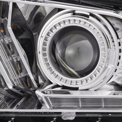 13-14 Ford Mustang LUXX-Series LED Projector Headlights Chrome - view 2