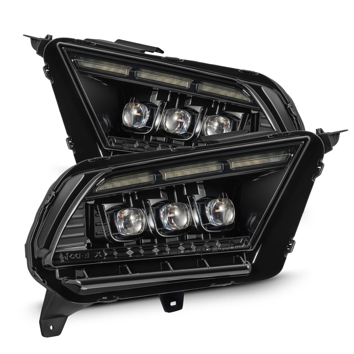 10-12 Ford Mustang MK II NOVA-Series LED Projector Headlights Alpha-Black - view 1