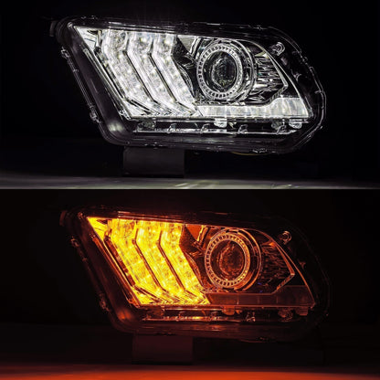 10-12 Ford Mustang PRO-Series Halogen Projector Headlights Chrome - view 4