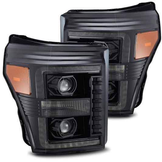 11-16 Ford Super Duty LUXX-Series LED Projector Headlights Alpha-Black - view 1