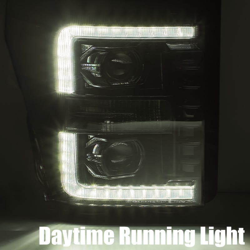 11-16 Ford Super Duty LUXX-Series LED Projector Headlights Black - view 7