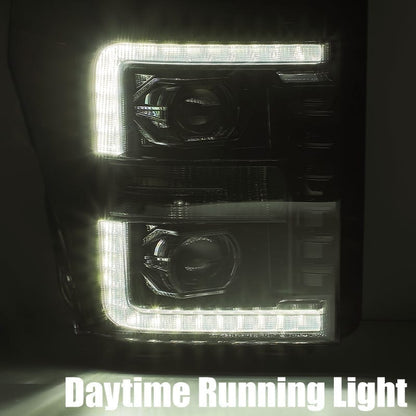 11-16 Ford Super Duty LUXX-Series LED Projector Headlights Black - view 7