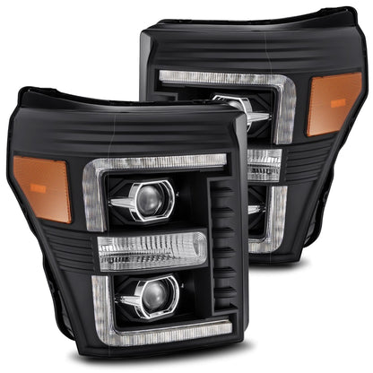 11-16 Ford Super Duty LUXX-Series LED Projector Headlights Black - view 1