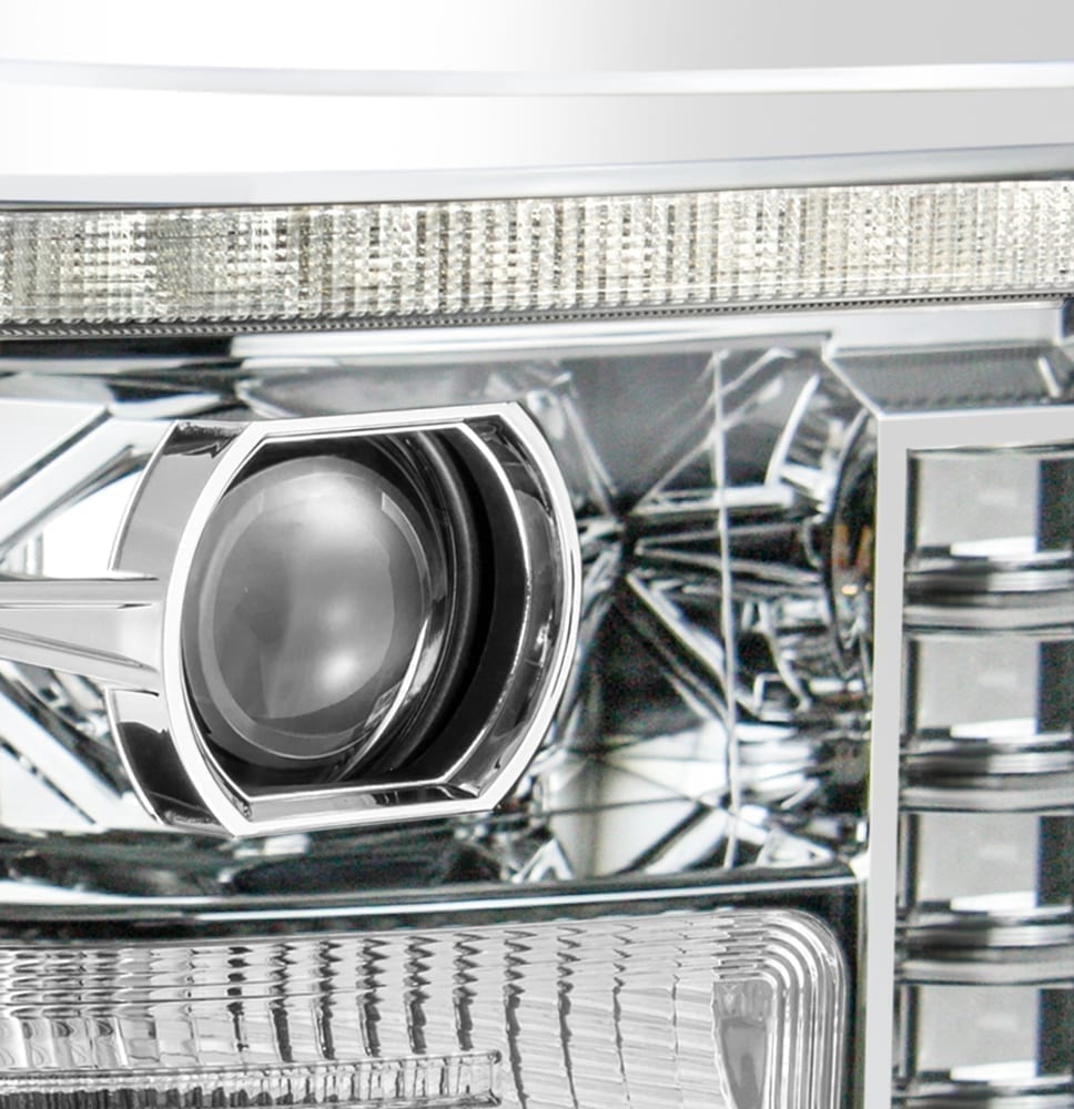 11-16 Ford Super Duty LUXX-Series LED Projector Headlights Chrome - view 2