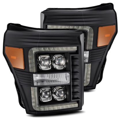 11-16 Ford Super Duty NOVA-Series LED Projector Headlights Black - view 1
