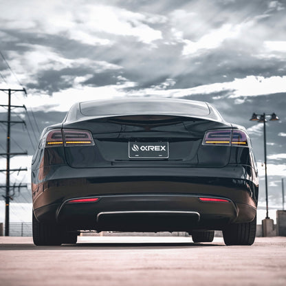 12-21 Tesla Model S LUXX-Series LED Tail Lights Black Smoke (With Black Trunk Center Piece Replacement) - view 15
