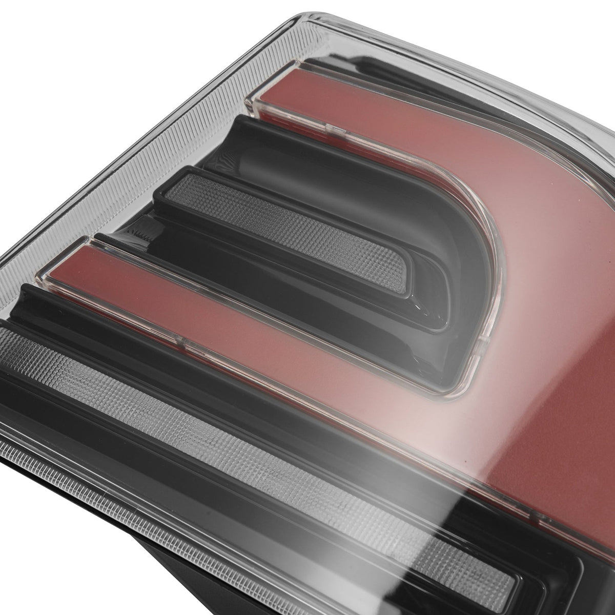 12-21 Tesla Model S LUXX-Series LED Tail Lights Black-Red (With Black Trunk Center Piece Replacement) - view 12