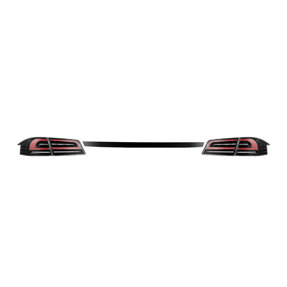 12-21 Tesla Model S LUXX-Series LED Tail Lights Black-Red (With Black Trunk Center Piece Replacement) - view 16