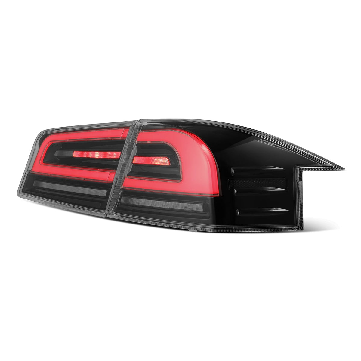 12-21 Tesla Model S LUXX-Series LED Tail Lights Black-Red (With Black Trunk Center Piece Replacement) - view 4