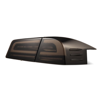 12-21 Tesla Model S LUXX-Series LED Tail Lights Black Smoke (With Black Trunk Center Piece Replacement) - view 3