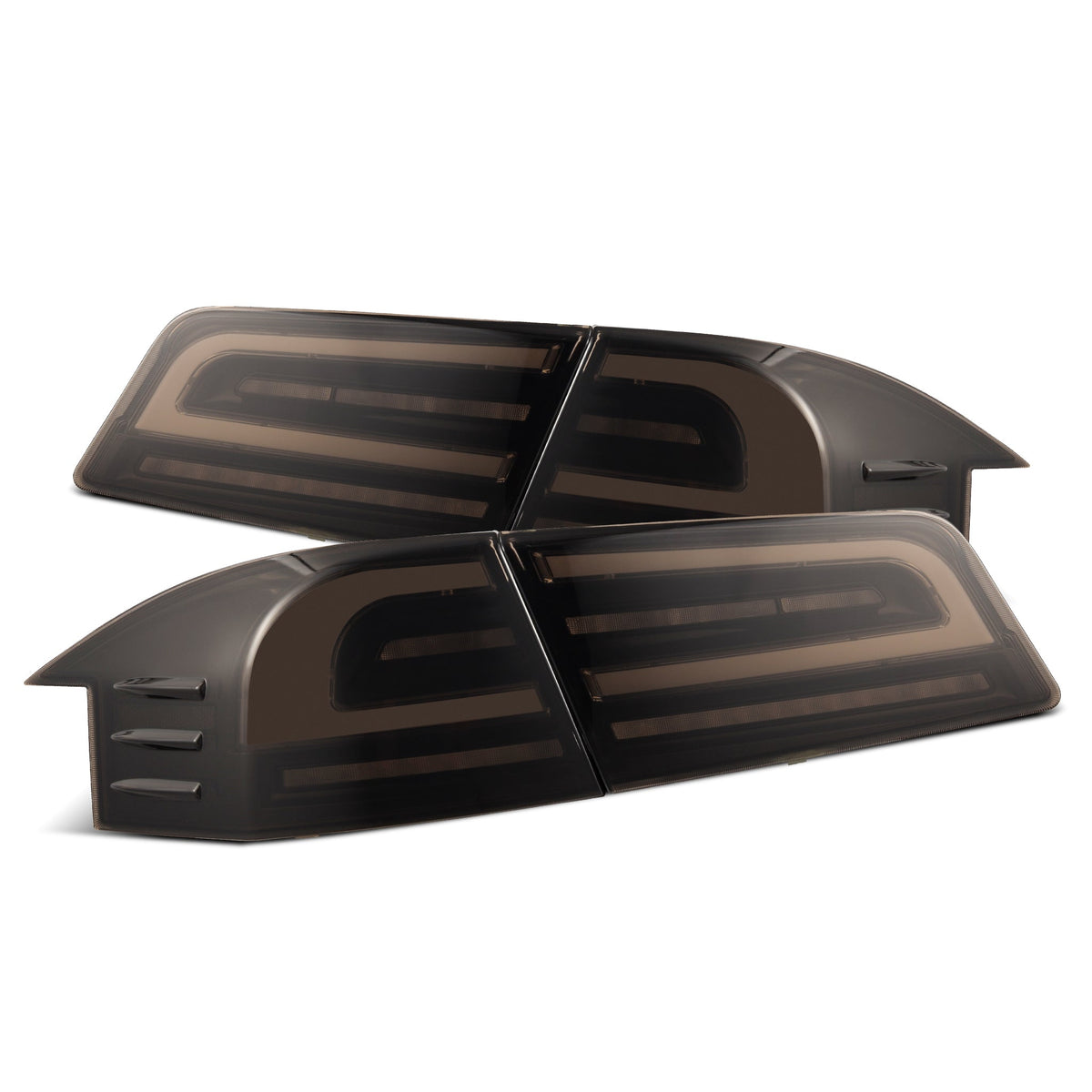 12-21 Tesla Model S LUXX-Series LED Tail Lights Black Smoke (With Black Trunk Center Piece Replacement) - view 1