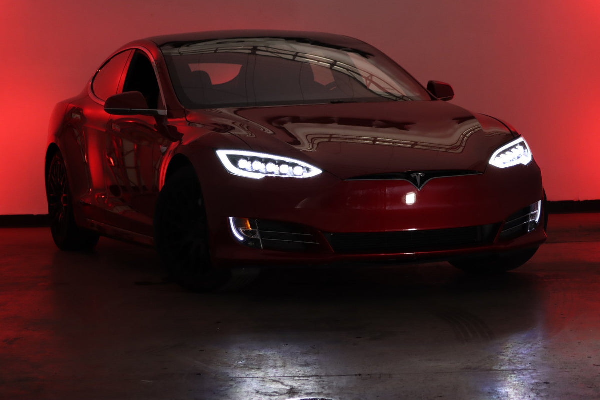 12-21 Tesla Model S NOVA-Series LED Projector Headlights Alpha-Black - view 2