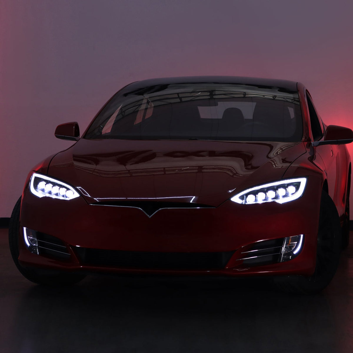12-21 Tesla Model S NOVA-Series LED Projector Headlights Black - view 4