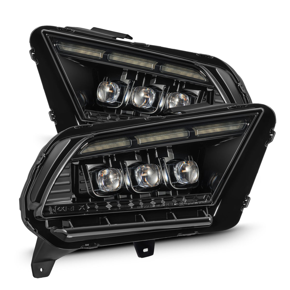 13-14 Ford Mustang MK II NOVA-Series LED Projector Headlights Alpha-Black - view 1