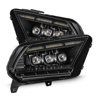 13-14 Ford Mustang MK II NOVA-Series LED Projector Headlights Alpha-Black - view 1