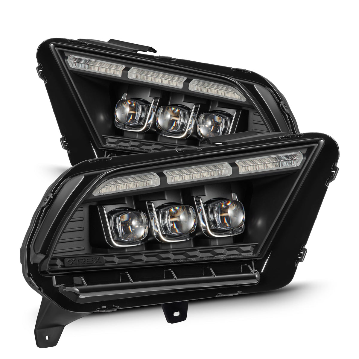 13-14 Ford Mustang MK II NOVA-Series LED Projector Headlights Black - view 1