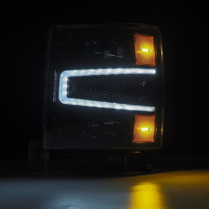14-15 Chevrolet Silverado LUXX-Series LED Projector Headlights Alpha-Black - view 4