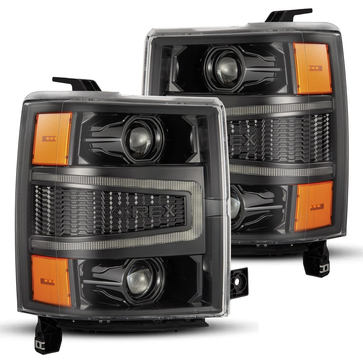 14-15 Chevrolet Silverado LUXX-Series LED Projector Headlights Alpha-Black - view 1