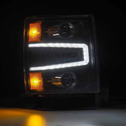 14-15 Chevrolet Silverado LUXX-Series LED Projector Headlights Black - view 4