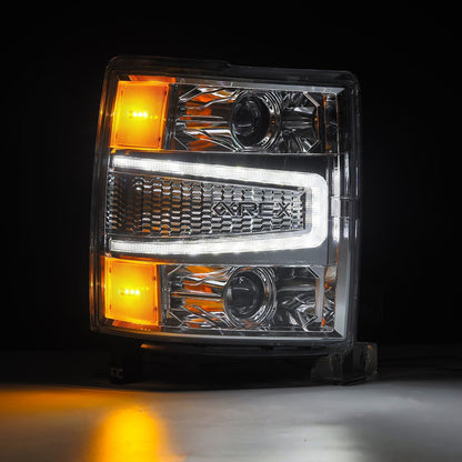 14-15 Chevrolet Silverado LUXX-Series LED Projector Headlights Chrome - view 4