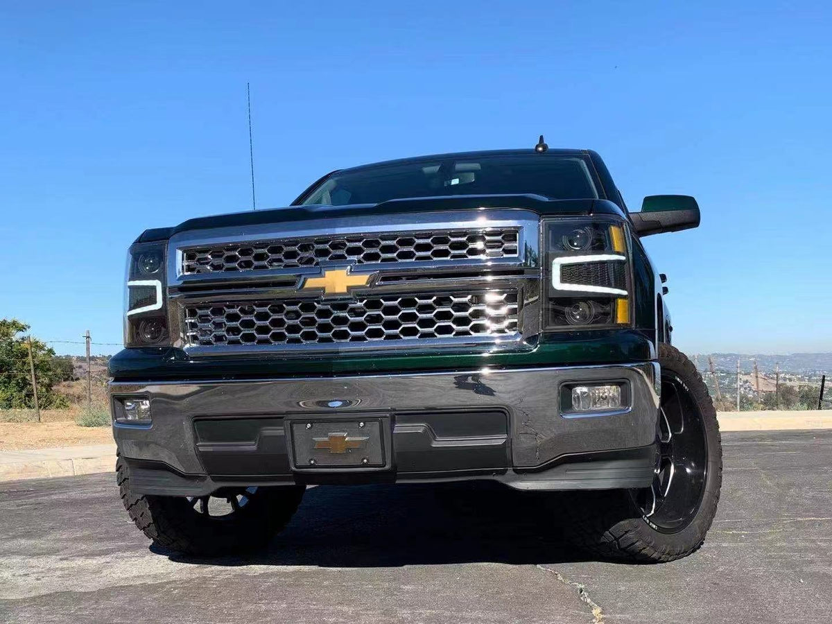 14-15 Chevrolet Silverado LUXX-Series LED Projector Headlights Chrome - view 3