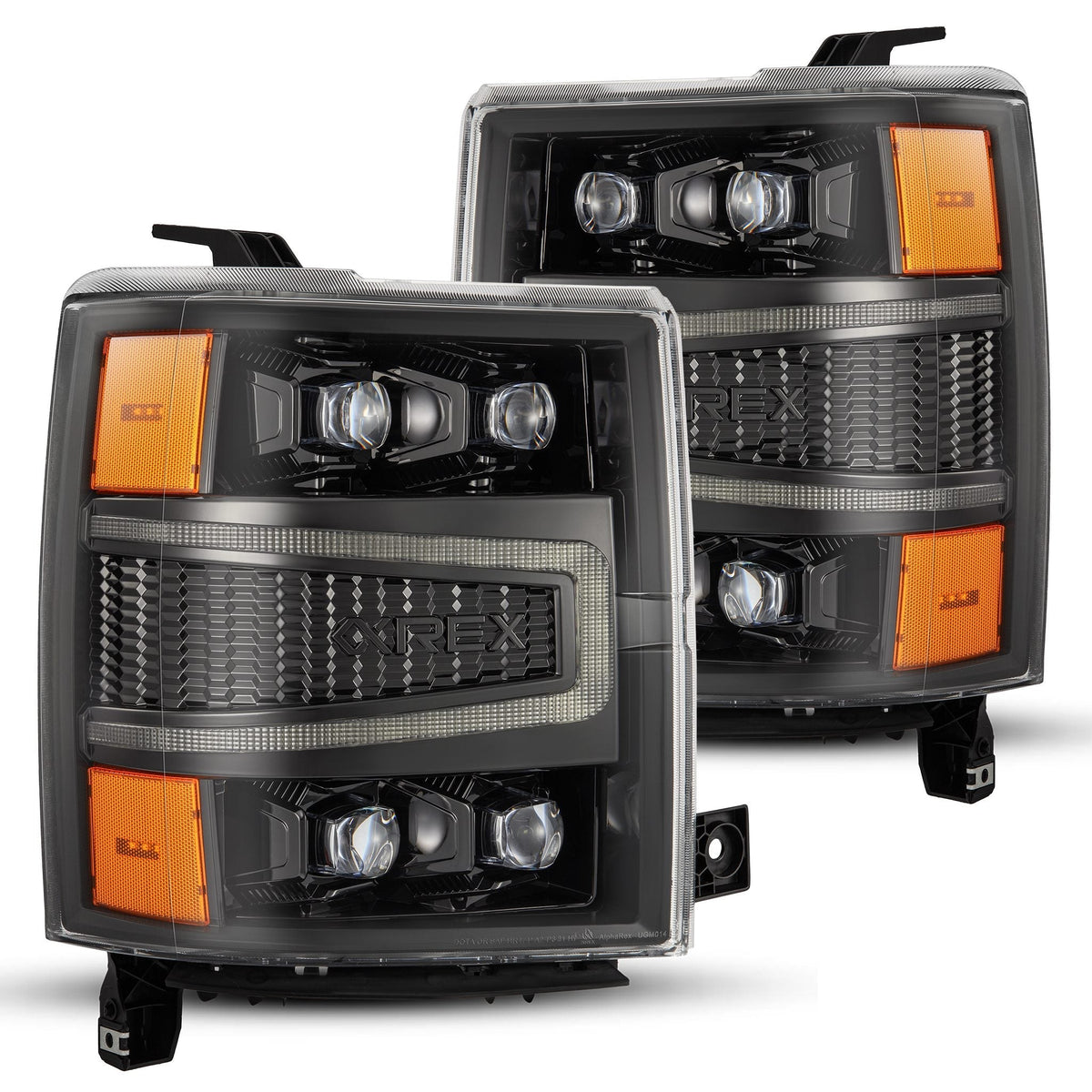 14-15 Chevrolet Silverado NOVA-Series LED Projector Headlights Alpha-Black - view 1