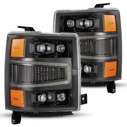 14-15 Chevrolet Silverado NOVA-Series LED Projector Headlights Alpha-Black - view 1