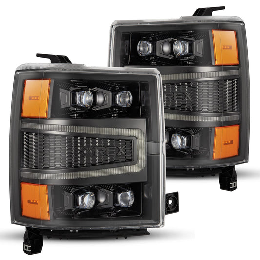 14-15 Chevrolet Silverado NOVA-Series LED Projector Headlights Alpha-Black - view 1
