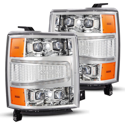14-15 Chevrolet Silverado NOVA-Series LED Projector Headlights Chrome - view 1