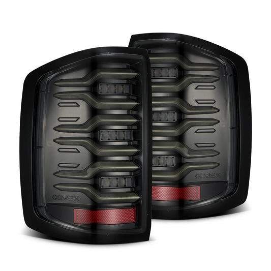 14-18 Chevrolet Silverado 1500 / 15-19 Silverado 2500HD/3500HD / 15-19 GMC Sierra 3500HD Dually LUXX-Series LED Tail Lights Alpha-Black - view 1