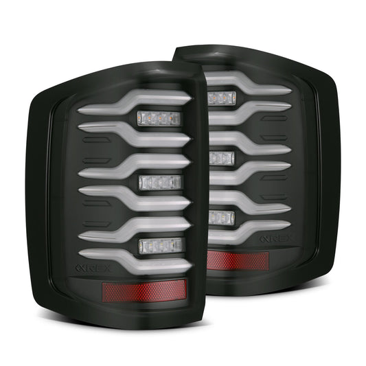 14-18 Chevrolet Silverado 1500 / 15-19 Silverado 2500HD/3500HD / 15-19 GMC Sierra 3500HD Dually LUXX-Series LED Tail Lights Black Smoke - view 1