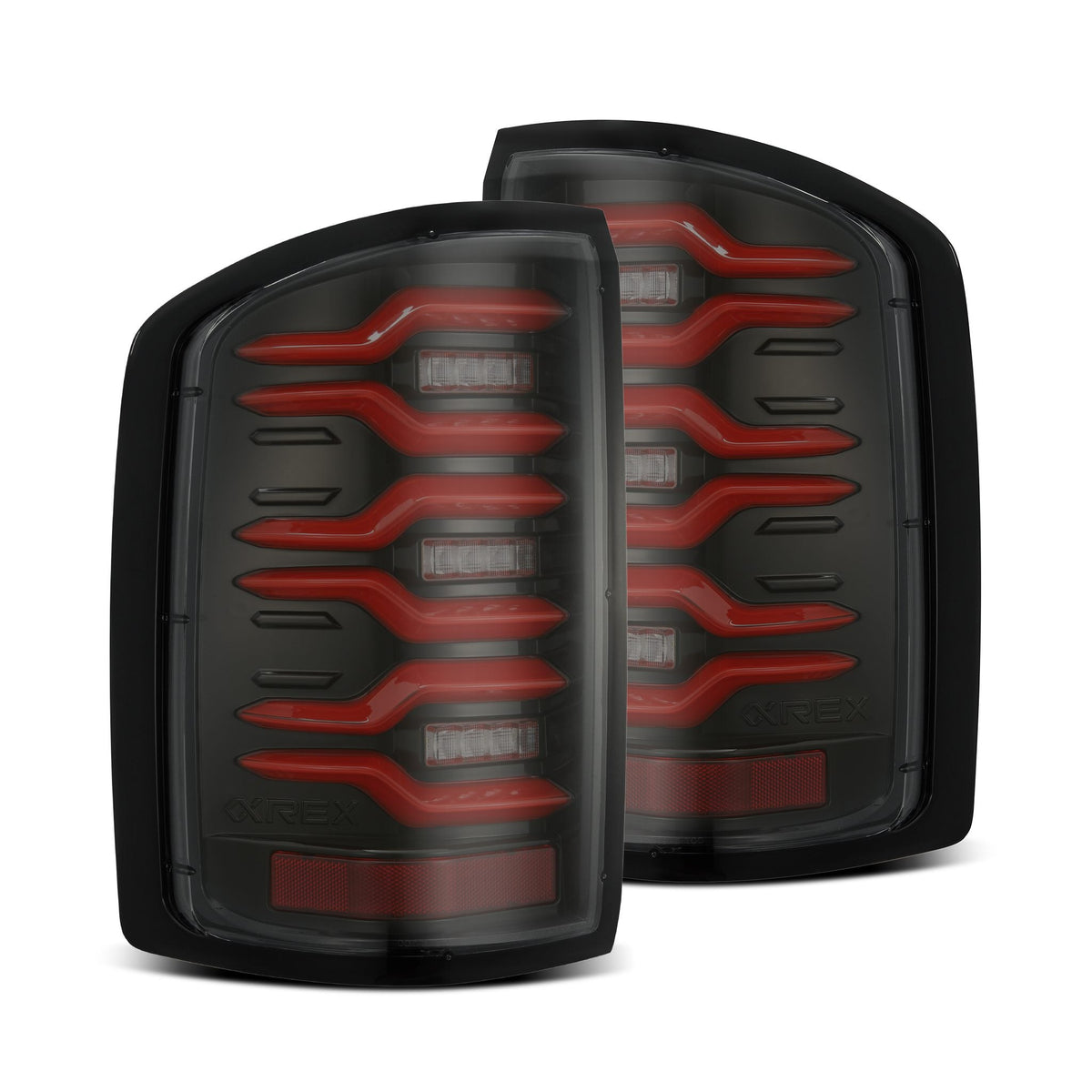 14-18 GMC Sierra 1500/2500HD/3500HD LUXX-Series LED Tail Lights Black-Red - view 1