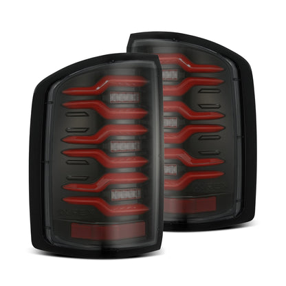14-18 GMC Sierra 1500/2500HD/3500HD LUXX-Series LED Tail Lights Black-Red - view 1