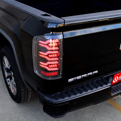 14-18 GMC Sierra 1500/2500HD/3500HD LUXX-Series LED Tail Lights Black-Red - view 11