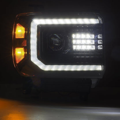 14-18 GMC Sierra LUXX-Series LED Projector Headlights Alpha-Black - view 8