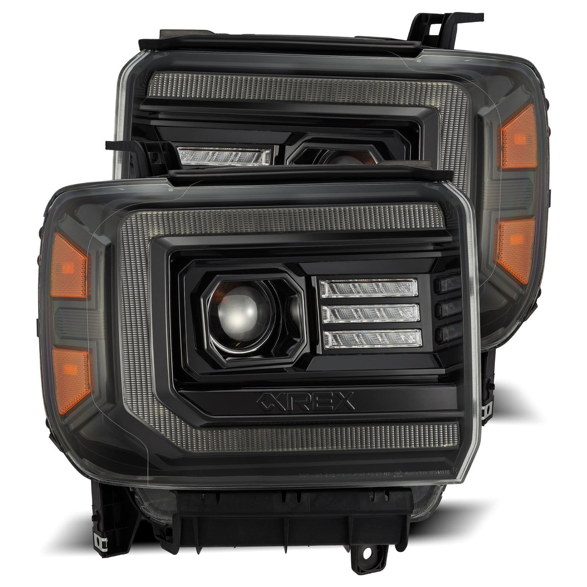 14-18 GMC Sierra LUXX-Series LED Projector Headlights Alpha-Black - view 1