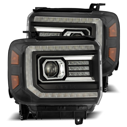 14-18 GMC Sierra LUXX-Series LED Projector Headlights Black - view 1