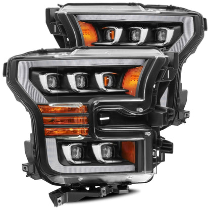 15-17 Ford F150 / 17-20 F150 Raptor NOVA-Series LED Projector Headlights Black - view 1