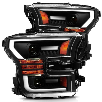 15-17 Ford F150 / 17-20 Ford F150 Raptor LUXX-Series LED Projector Headlights Black - view 1