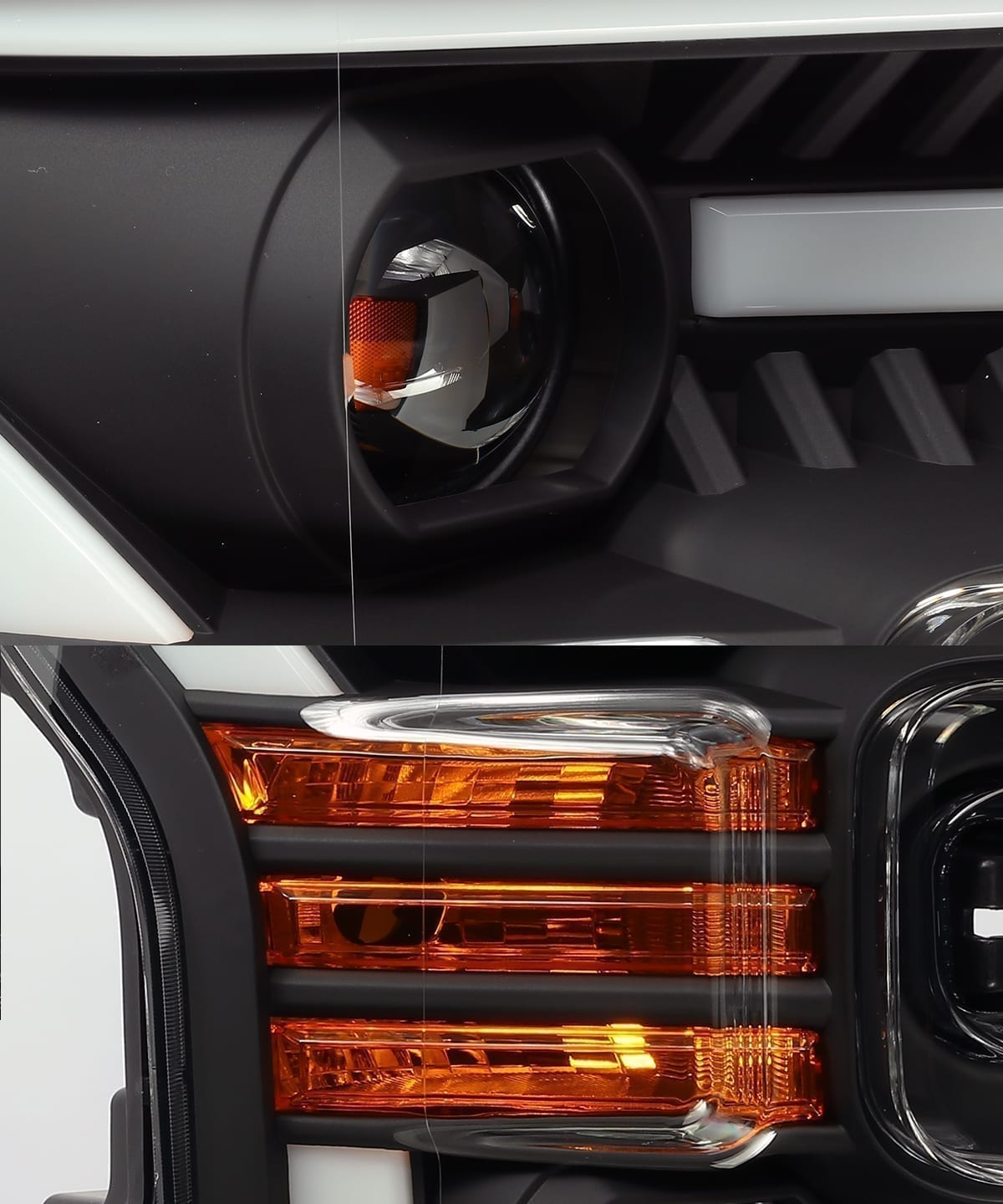15-17 Ford F150 PRO-Series Halogen Projector Headlights Black - view 2
