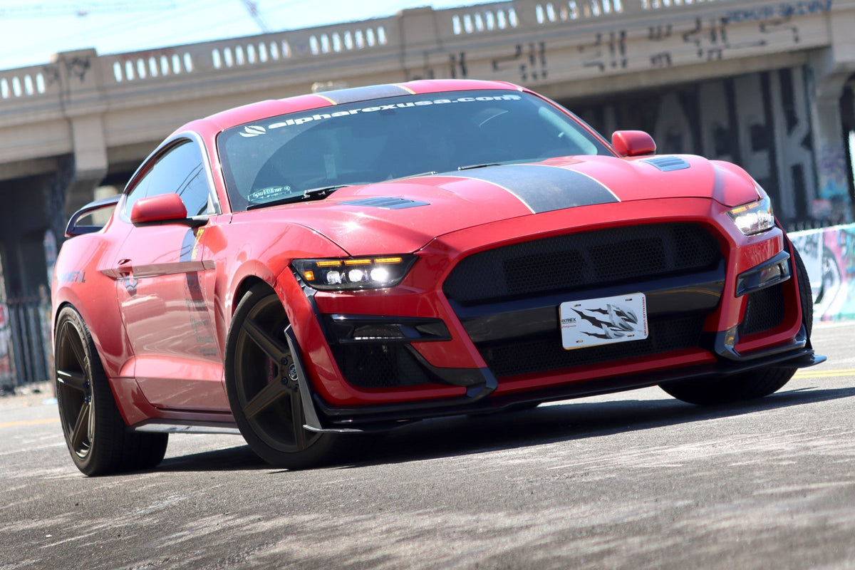 15-17 Ford Mustang/18-20 Mustang Shelby GT350/GT500 MK II NOVA-Series LED Projector Headlights Alpha-Black - view 3