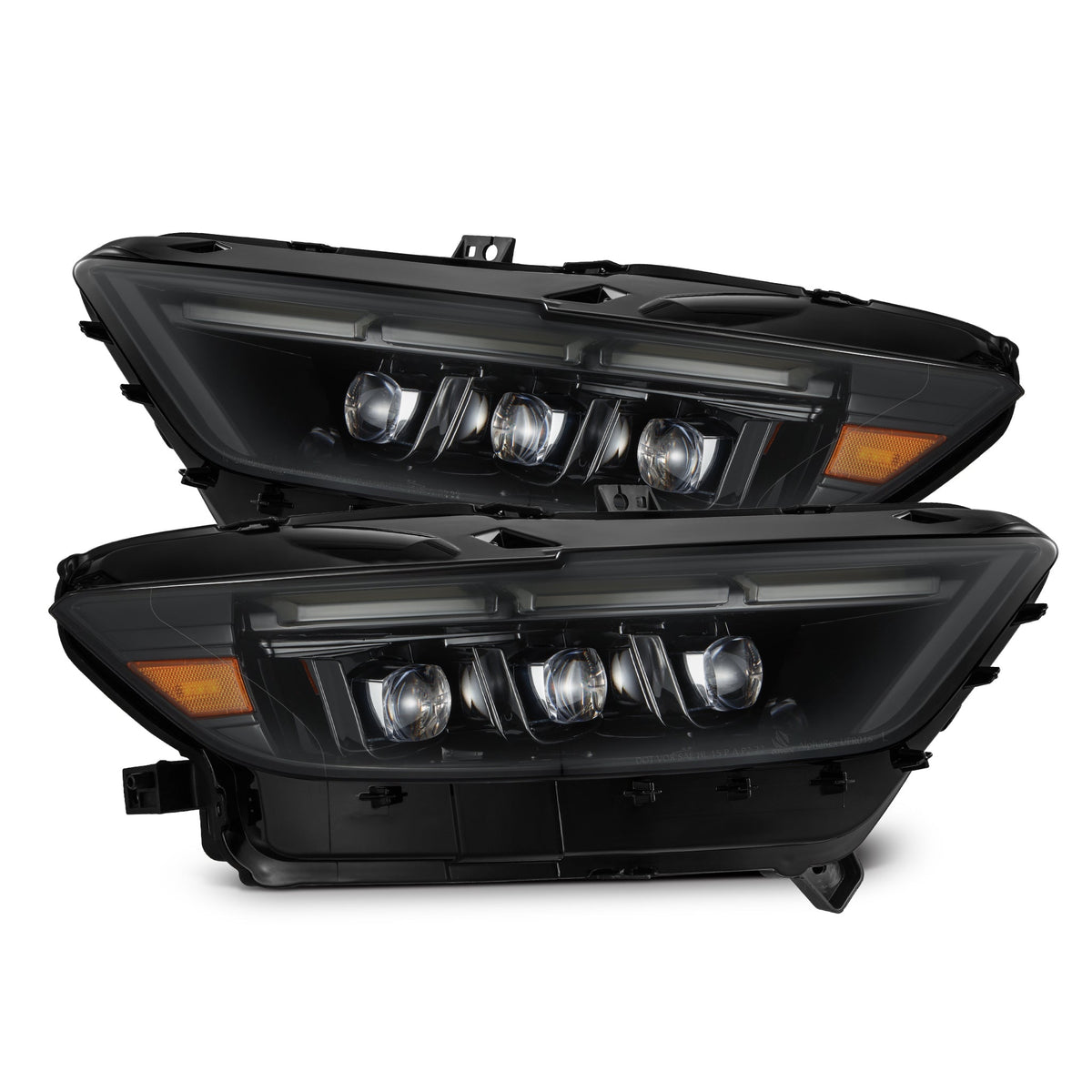 15-17 Ford Mustang/18-20 Mustang Shelby GT350/GT500 MK II NOVA-Series LED Projector Headlights Alpha-Black - view 1