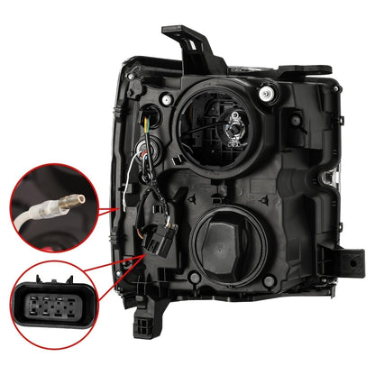 15-19 Chevrolet Silverado 2500HD/3500HD LUXX-Series LED Projector Headlights Black - view 9