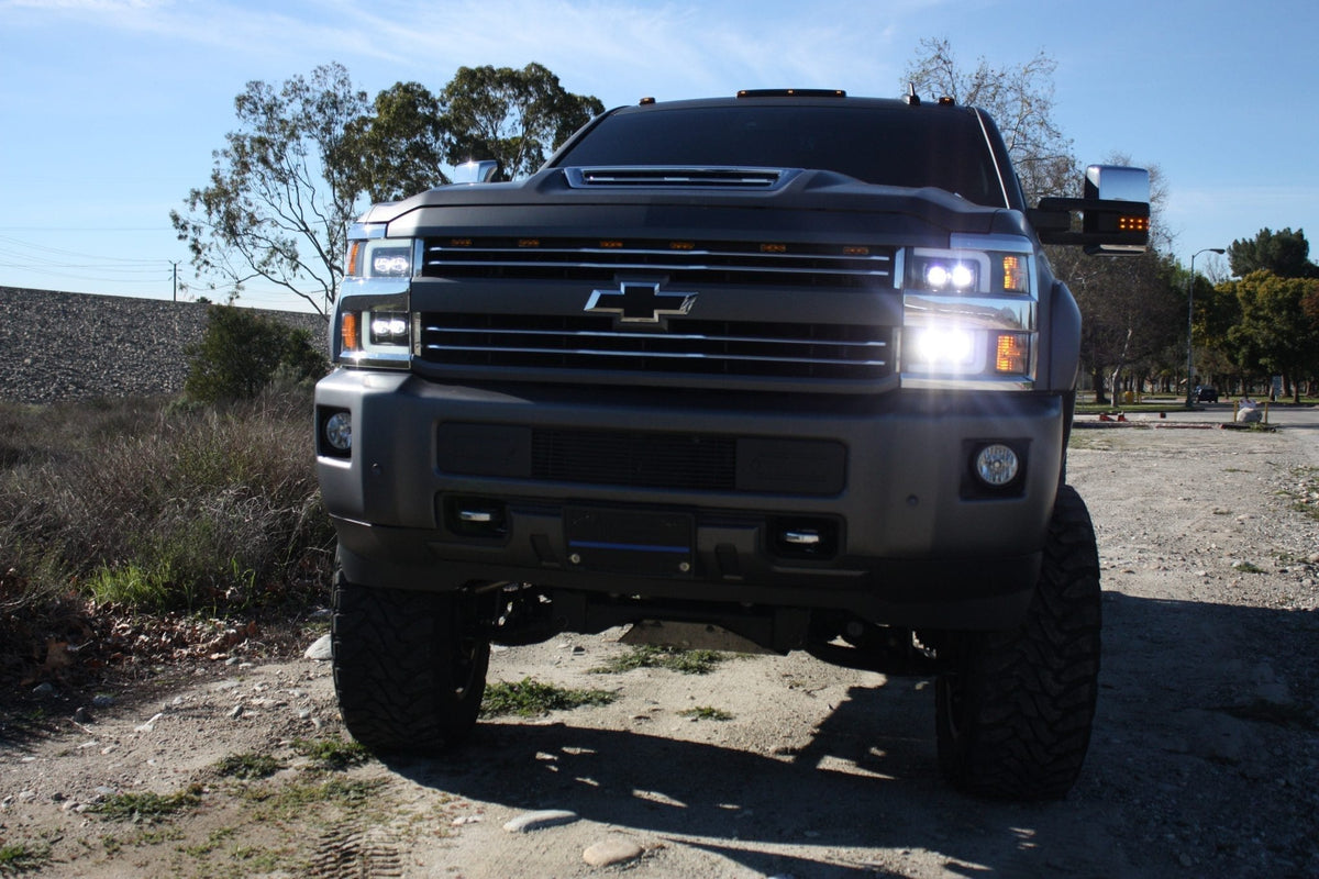 15-19 Chevrolet Silverado 2500HD/3500HD MK II NOVA-Series LED Projector Headlights Black - view 3