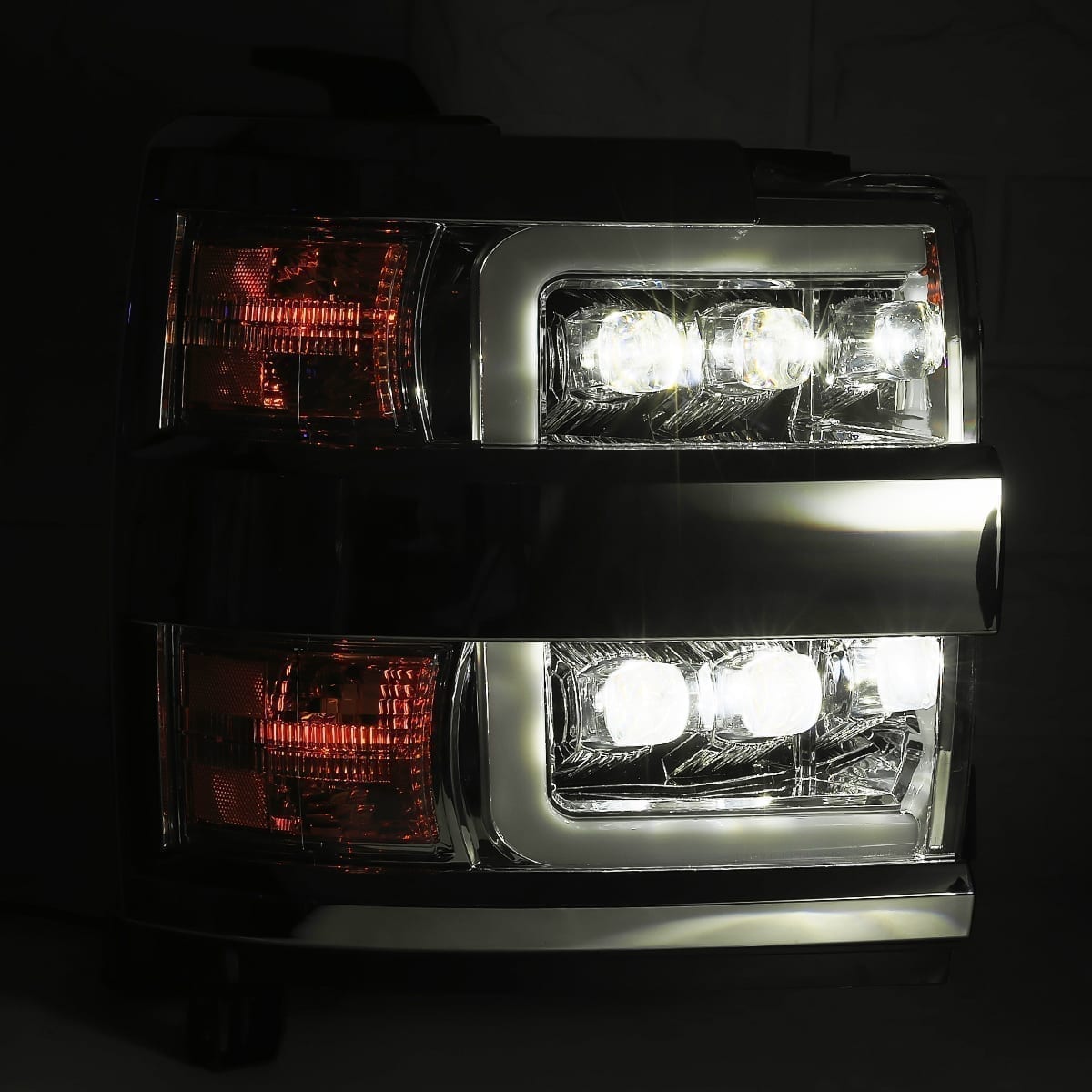 15-19 Chevrolet Silverado 2500HD/3500HD MK II NOVA-Series LED Projector Headlights Black - view 4