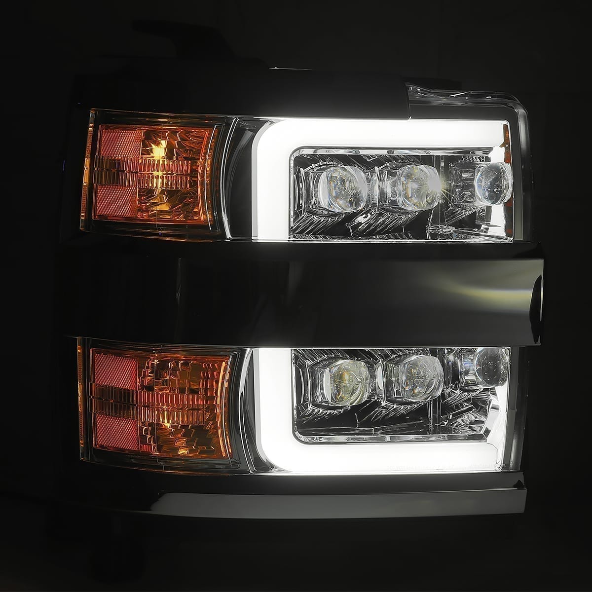 15-19 Chevrolet Silverado 2500HD/3500HD MKII NOVA-Series LED Projector Headlights Jet Black - view 7