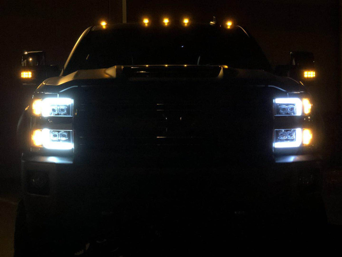 15-19 Chevrolet Silverado 2500HD/3500HD MKII NOVA-Series LED Projector Headlights Jet Black - view 4